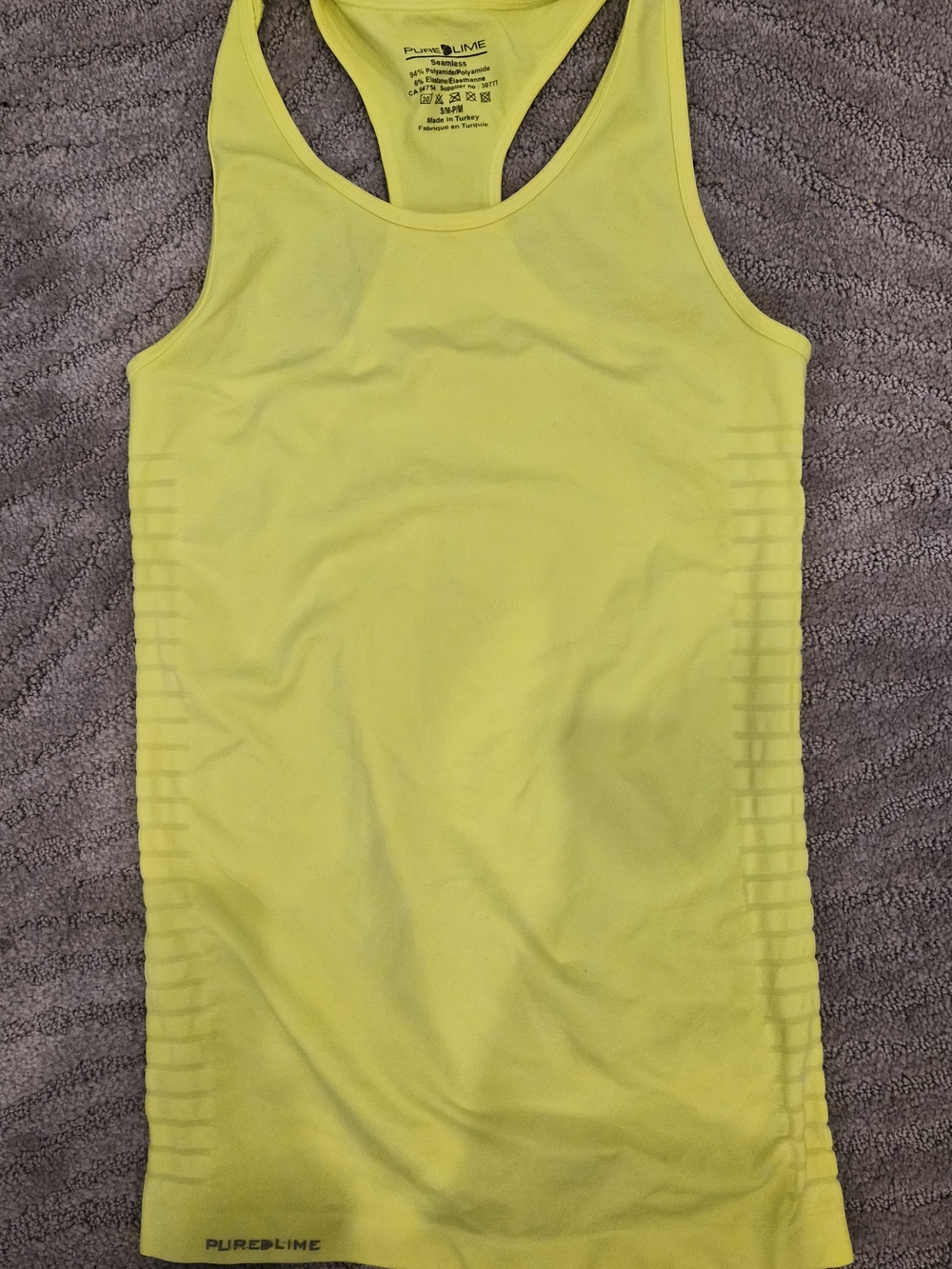 Pure Lime - Neon Lime Racerback Tank Top - Size Small